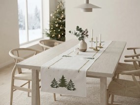Karácsonyi asztali futó EVERGREEN CHARM 40x140 cm, fehér