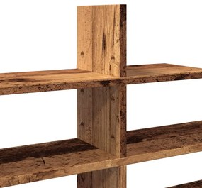 antik fa színű szerelt fa fali polc 124,5 x 18 x 60,5 cm
