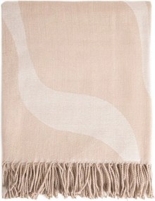 Kalor bézs jacquard mintás takaró rojtokkal 135x200cm Homla