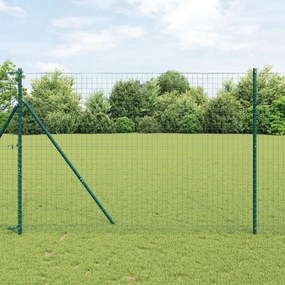 Kerítésoszlopok 26 db Zöld Ø32 mm 200 cm Galvanizált Acél