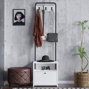 Quinn White and Black cipősszekrényes fogas