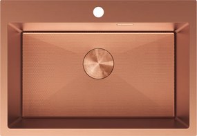 Mexen Solix 1-kamrás rozsdamentes acél mosogató 650 x 450 mm, réz HC - 6403651000-65HC