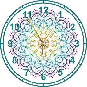 Falióra Fehér nyomott mintás Színes Mandala 45 cm