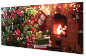Akrilkép Dísz karácsonyfa ajándékok 100x50 cm
