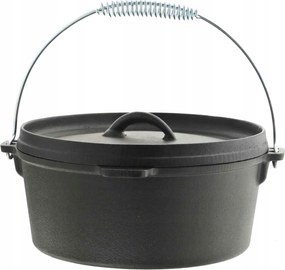 Öntöttvas Bogrács Vadász Fazék Fedővel Nagy Fazék 6.25L Tűzrakóhely Grill