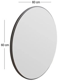 Fali tükör OZZE átm. 60 cm fekete