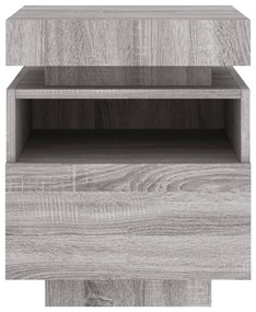 szürke sonoma éjjeliszekrény LED-világítással 40 x 39 x 48,5 cm