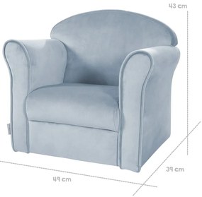 Világoskék bársony gyerek fotel Lil Sofa – Roba