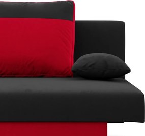 Sony kanapé, szövet anyag, bonell töltet, fekete - piros