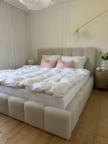 Aura kárpitozott ágy 160x200 ágyneműtartóval - bézs bouclé Quelle 03