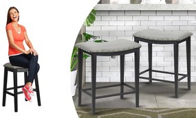 Kárpitozott bárszék 2db, szürke