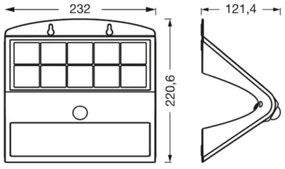Ledvance - LED Napelemes érzékelős fali lámpa LEPKE LED/8W/3,7V IP65