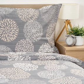 4Home Grey Petals pamut ágyneműhuzat, 220 x 200 cm, 2 db 70 x 90 cm, 220 x 200 cm, 2 db 70 x 90 cm
