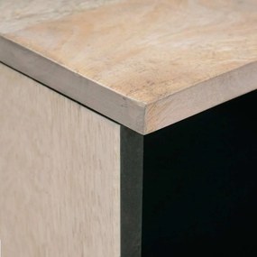 Dohányzóasztal fiókkal Fehér 80 x 54 x 40 cm tömör mangófa