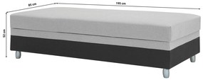 Egyszemélyes ágy 85 cm Sodak (fekete + szürke) (tárolóhellyel). 1100767