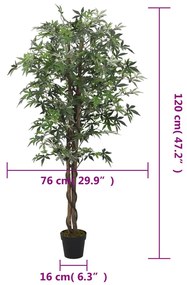 vidaXL zöld mű juharfa 336 levéllel 120 cm