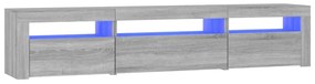 szürke sonoma színű TV-szekrény LED-lámpákkal 195x35x40 cm
