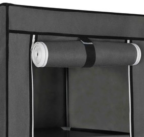 CLOSET hordozható szövet szekrény, gardróbszekrény, 150x175x45cm, szürke SongmicsHome