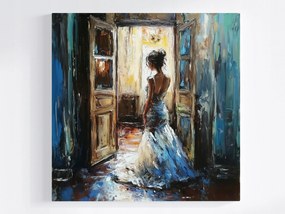 Canvas Vászonkép Figura Nő Bál Ajtó Magány Reflexió 40x40