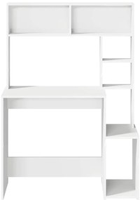 íróasztal polcokkal Fehér 100x45x140 cm Műanyag fa