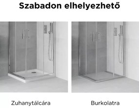 Elio 80x80 cm szögletes két tolóajtós zuhanykabin 6 mm vastag vízlepergető biztonsági üveggel, króm elemekkel, 190 cm magas
