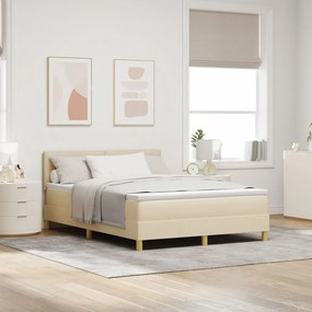 Box Spring ágy matraccal Krém 140x190 cm Szövet