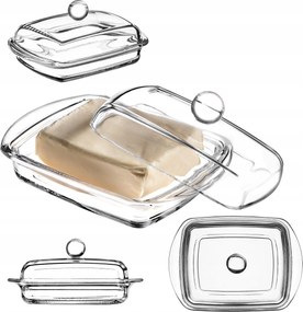 Vajtartó Fedéllel Üveg Tartály 16 cm Klasszikus