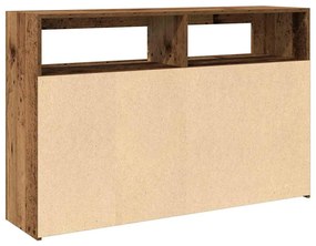 antik fa szerelt fa tálalószekrény LED-ekkel 115,5x30x75 cm