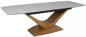 Dolce bővíthető kerámia étkezőasztal fehér/tölgy 180-240 cm