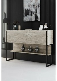 Luxe Travertine és fekete komód