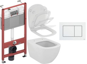 Set WC csésze Ideal Standard Tesi T007901, beépíthető keret Tece Base 9400407, T352701, 9.240.400