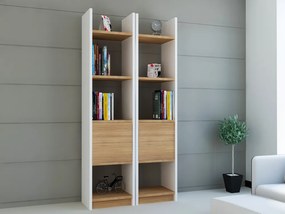 Esbi könyvespolc, fehér-teak, 66,2 cm
