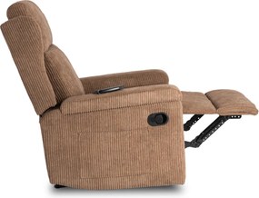 Masszázsfunkciós dönthető fotel barna kordbársony kárpitozással – SEBASTIAN