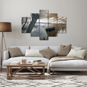 Egy csónak képe a tavon (150x105 cm)