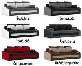 HEWLET modell 2 Nagy méretű kinyitható kanapé Szürke / fehér