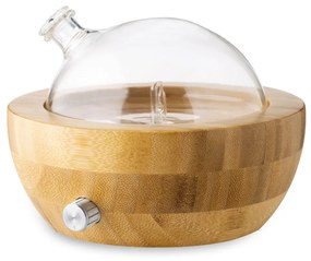 Aroma diffúzor, illóolaj párologtató, bambusz és üveg