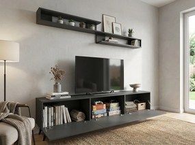 TV állvány MIYA 150 cm fali polccal, antracit színű