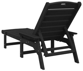 Fekete Napozóágy 53x162x98.5 cm HDPE