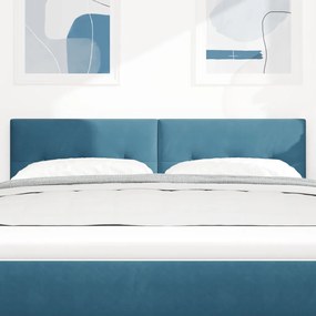 LED Fejtámla Gombos Kárpitozás Sötétkék 72 cm Bársony