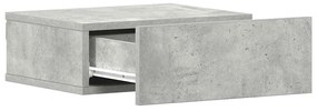 Betonszürke szerelt fa függő éjjeliszekrény 40 x 30 x 15 cm