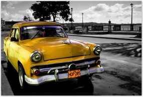 Poszterek 200x135 Kubai sárga autó