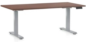Állítható magasságú asztal OfficeTech D, 160 x 80 cm, szürke alap, dió
