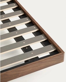 Barna nyírfa franciaágy ágyráccsal 180x200 cm Norlen – Kave Home