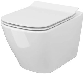 Cersanit City, System50 PNEU süllyesztett keret + függő WC csésze City Square CleanOn + fekete gomb Circle, S701-777