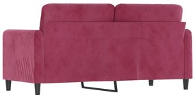 vidaXL kétszemélyes bordó bársony kanapé 140 cm