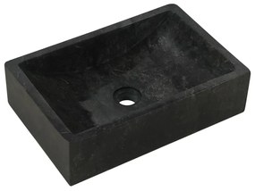 vidaXL fekete márvány mosdókagyló 45 x 30 x 12 cm