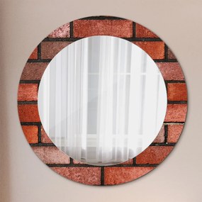 Kerek tükör fali dísz Vörös tégla fi 60 cm