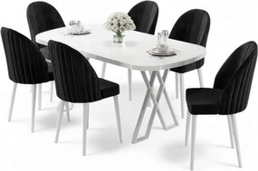 Kaye étkezőgarnitúra, fehér-fekete, 168 cm – TR240CHR2828