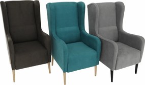 Kényelmes fotel, szürke/fekete, BREDLY