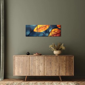 Kép - A levelek textúrája (órával) (90x30 cm)